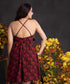 Pom Pom Attached Floral Printed Dress